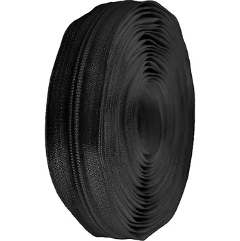 Zip Pro Háčkování Zip spirálový 5 mm metráž - černý 5 m
