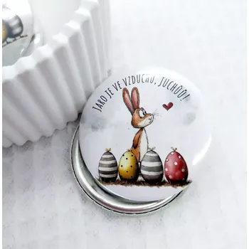 Dekorativní magnet Jaro je ve vzduchu, magnetka průměr 58 mm, 1 kus