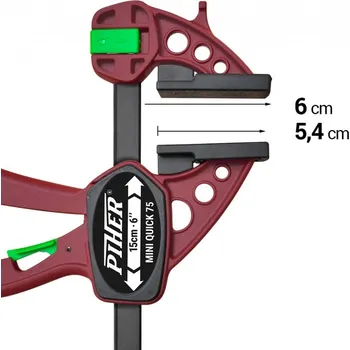 Truhlářská svěrka Piher | Jednoruční rychlosvěrka - Mini Quick -150 mm Délka: 300 mm