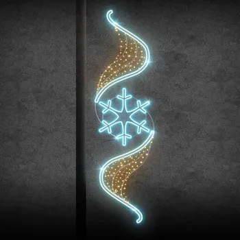 2D LED světelná vločka sada na VO, 265 × 95 cm, teple a ledově bílá, 230 V, 54,4 W, 12,2 kg, ze 2 dílů