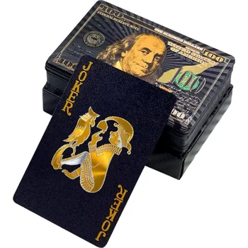 Poker LEAN Toys 21002 Černé plastové hrací karty, 54 karet