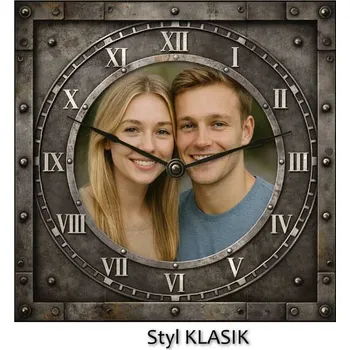 Hodiny Hodiny z vlastní fotografie – industriální ciferník 1 - 20x20 cm / Plast / Klasický