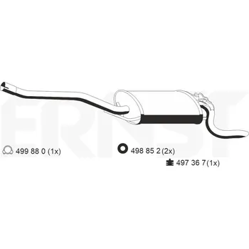 Tlumič výfuku Zadní tlumič výfuku ERNST 353106