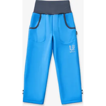 Chlapecké kalhoty unuo Dětské softshellové kalhoty s fleecem Basic, Modrá Velikost: 98/104