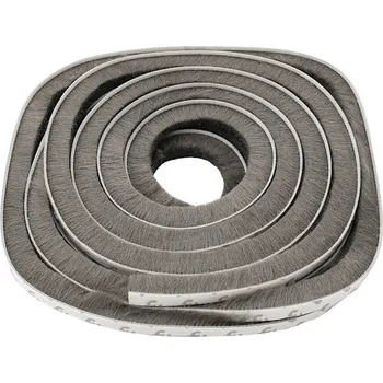 Těsnění do okna a dveří Štětinové těsnění šedé 9 x 9 x 6000 mm