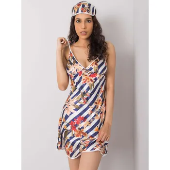 Bílé a tmavě modré vzorované dámské tričko S