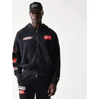 Pánská móda Mikina na zip Oracle Red Bull Racing NE LINEAR černá - oversize XL