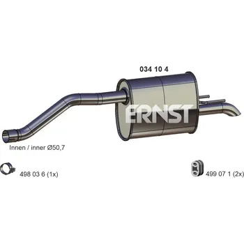 Auto-moto Zadní tlumič výfuku ERNST 034104
