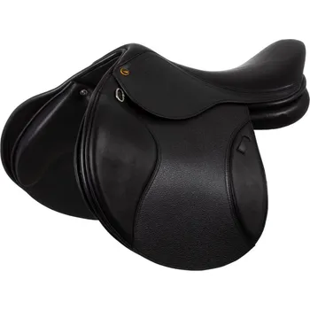 Jezdecké sedlo Skokové sedlo Chicago z kůže s vyměnitelnou komorou Supreme Černá 18"