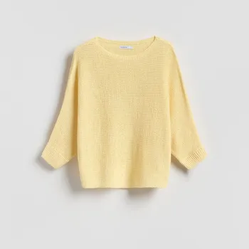 Dámský svetr Reserved - Hladký svetr - světle žlutá - 629HO-10X - 629HO-10X-XL