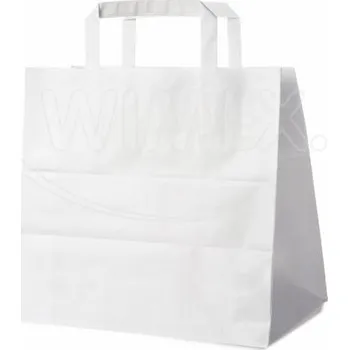 Jednorázové nádobí Papírová taška bílá 26+17 x 25 cm [50 ks]