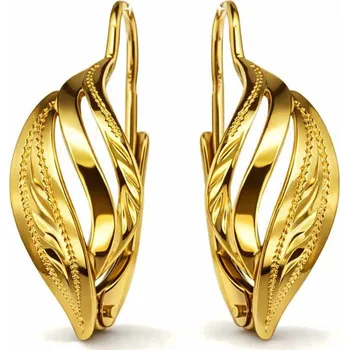 Náušnice Argento 64930 Pozlacené stříbrné náušnice - s ručním gravírem