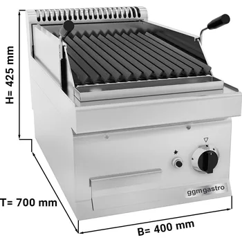 Kuchyňský gril G.Gastro Plynový lávový gril (7 kW) - sklopný grilovací rošt