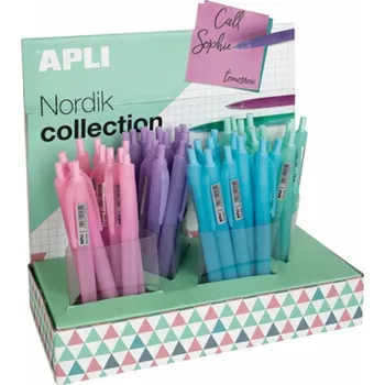 Kancelářské potřeby Apli Automatické gelové pero APLI Nordik, trojúhelníkové, modrá náplň, pastelový mix