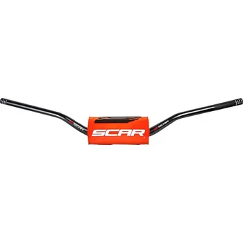 Řídítka Motokrosové bezhrazdové řidítka pro malé motocykly SCAR HANDLEBAR O2 barva černá/oranžová, typ RC HIGH MINI 65/85 S9152OR (upínací průměr 1 1/8" (28,6 mm) a průměr konců pro gripy 7/8" (22,2 mm))