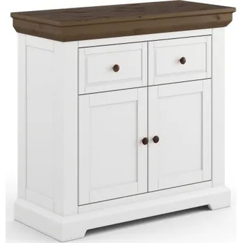 Komoda KATMANDU Dřevěná komoda 2.2 malá bílá/tabáková Marone Elite