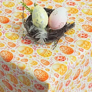 Velikonoční dekorace Velikonoční ubrusy - Oranžové kraslice Kruh 150