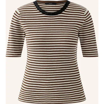 Dámský svetr Oui Dámské Pletené Tričko S Flitry, hnědá / režná, 36