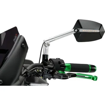 Zrcátko pro motocykl Zpětné zrcátko PUIG GTI 016DN eloxovaný hliník / černá levý pro KAWASAKI Ninja 500