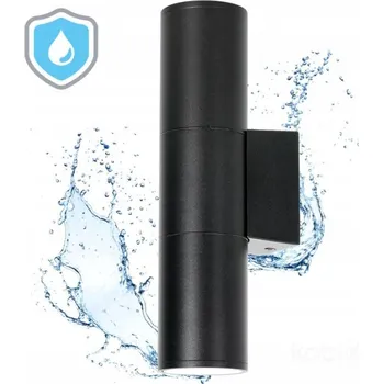 Venkovní osvětlení Fasádní lampa obousměrná 2xGU10 kulatá černá QUERK 3 IP54 KOBI