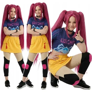 Karnevalový kostým Kostým MIRA 110 120 + PARUKA K-POP Demon Hunters kpop LOVKYNĚ DÉMONŮ RUMI