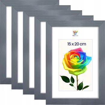 Obraz Sada 5 ks fotorámečků 15 x 20 cm šedých, dřevěných