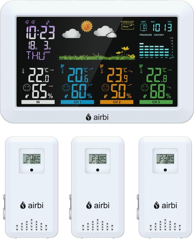 Airbi HOME - meteostanice se 3 čidly