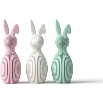 Velikonoční dekorace Huka Ribbed Designoví velikonoční zajíčci (set 3 ks)