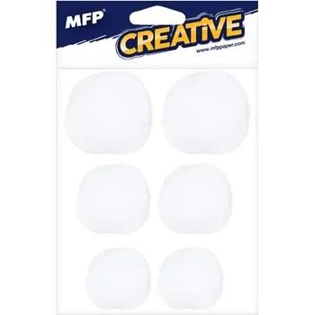 Vánoční dekorace MFP kuličky Pompom 4,6,8cm/6ks bílé 1042296