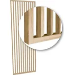 Lamelová dělící příčka na míru DUB PŘÍRODNÍ - lamely s úhlem 55s - Šířka 137,5 cm (zabaleno do 3 balíků)