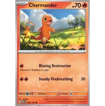 Karetní hra Pokémon MEW 004/165 Charmander - 151 Stav: Near Mint, Verze: REVERSE HOLO