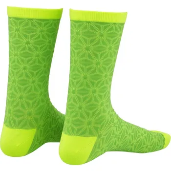 Pánské ponožky SUPACAZ Cyklistické ponožky klasické - ASANOHA - zelená/žlutá 43-47