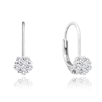 Náušnice Moonlit Dětské stříbrné náušnice s čirými zirkony ve tvaru květu