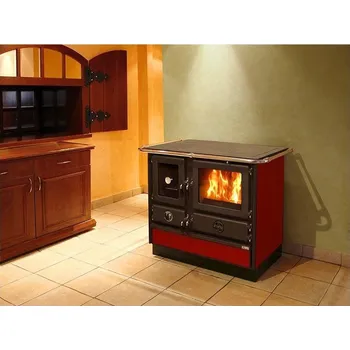 Sporák na tuhá paliva Sporák MBS SD SUPER THERMO MAGNUM s teplovodním výměníkem, červený, levý