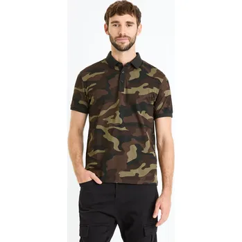 Pánské tričko Celio Polo tričko Fekamo 1131640 Khaki L