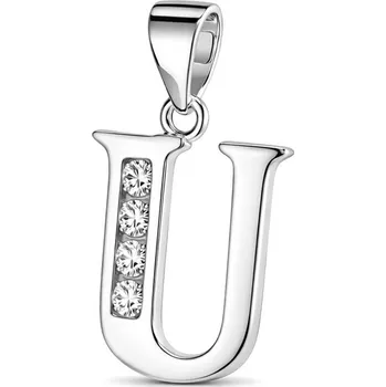 Přívěsek Argento 84949 Stříbrný přívěsek - písmeno U, čiré kulaté zirkony