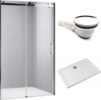 Sprchové dveře BPS-koupelny Posuvné sprchové dveře HYD-PD03D 120 chrom/transparent pro instalaci do niky + vanička HYD-OSV-ST04C 120x90 bílá