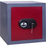 RADEGAST NTR 2 – Barva: Břidlicová šedá (korpus) a vínová (dveře) RAL 7015/3005, Typ zámku: 2 zámky: 1 klíčový + 1 elektronický