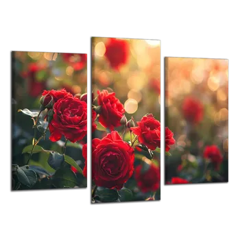 Obraz Obraz na plátně Záhon růží , třídílný 4351CX