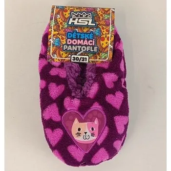Dívčí bačkory OEKOTEX Dětské domácí pantofle fialové Varianta: 30-31 Nové
