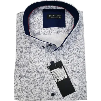 Pánská košile EGO MAN košile pánská BKE-62 krátký rukáv nadměrná velikost bílá 3XL