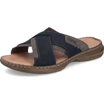 Pánské pantofle Pánské nazouváky RIEKER 21493-14 modrá S6 45