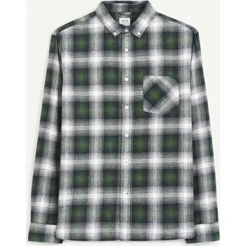 Celio Flanelová kostkovaná košile Camulto 1113388 Zelená S