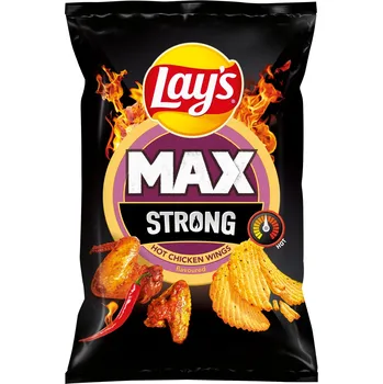 Chips Lays Max Strong smažené bramborové lupínky 120 g Hot Wings