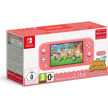 Herní konzole Herní konzole Nintendo Switch Lite - Coral + Animal Crossing + 3M NSO