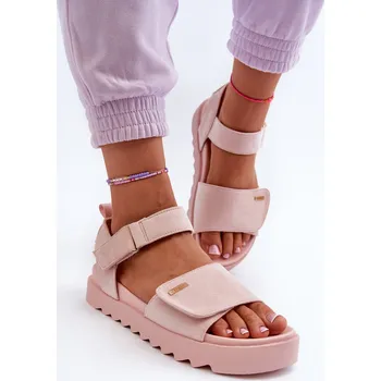 Dámské sandále Dámské Semišové Sandály Na Platformě Big Star NN274700 Barva: Růžová, Velikost: 41