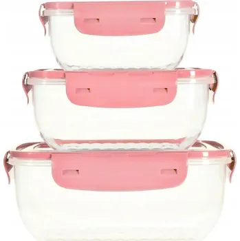 Dóza na potraviny Sada 3 Krabička na jídlo ks růžová