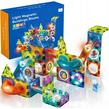 ostatní stavebnice Stavebnice Svítící konstrukční kuličková dráha Sada 75 dílků