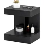HOMCOM Noční stolek se zásuvkami, odkládací stolek, noční stolek s policí, noční komoda do ložnice, obývacího pokoje, 40 x 30 x 46 cm, černá barva