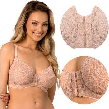 Dámské spodní prádlo Měkká podprsenka se zapínáním vpředu KORA béžová - Unikat